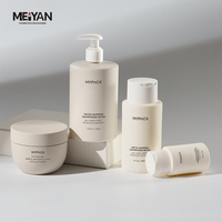 MYPACK HDPE 250ml 300ml 500ml Bouteille à bouchon disque et pot à crème avec couvercles, finition douce au toucher, opaque, pour shampoing, après-shampoing et beurre corporel