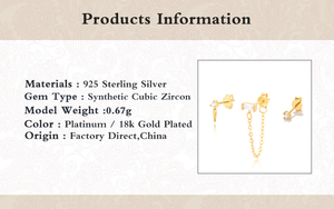 ROXI 3Pcs/<b>Set</b> S925 <b>Sterling</b> <b>Silver</b> Fashion Simple Asymmetric <b>Stud</b> <b>Earrings</b> 18K Gold Plated - Product Image 6