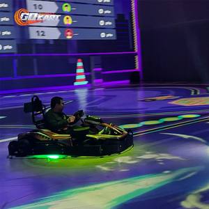 Gooest Go Kart VR Gaming Machine en acier inoxydable Projection au sol Jeu de <span class=keywords><strong>course</strong></span> Chariot Voitures tamponneuses Parc d'attractions - Product Image 1