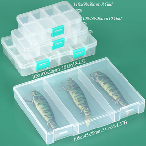 SUNSHING Multi Compartment Plastic <b>Tackle</b> Storage <b>Box</b> with Divider 8 10 12 15 18 Grid Clear Organizer for Screws and Small Parts - Product Image 2