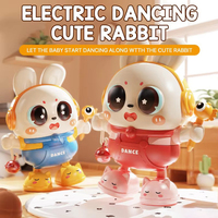 Jouet lapin dansant électrique avec lumières LED et musique, jouet robot lapin électronique interactif pour les tout-petits