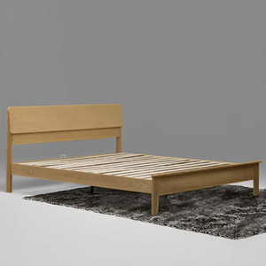 Cadre de lit en bois massif de luxe, lit plateforme king size avec placage en bois de frêne, meubles de chambre à coucher durables pour la maison et l'appartement - Product Image 4