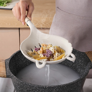 Silicone <b>Strainer</b> Long Handle Food Grade Non Stick For Noodles Dumplings Wontons Heat Resistant Kitchen <b>Colander</b> - Product Image 1