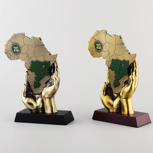 Trofeo de Metal con <span class=keywords><strong>Mapa</strong></span> del <span class=keywords><strong>Mundo</strong></span> de África Personalizado, Aleación de Zinc de Alta Gama, Adorno Conmemorativo de Arte Corporativo Personalizado de Fábrica con Base, Venta al por Mayor - Product Image 2