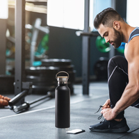 Bouteille d'eau de sport en acier inoxydable à double paroi avec poignée de transport, logo personnalisé, marque privée, 25 oz, 32 oz, à large ouverture