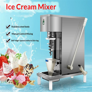 Professional Hand Press <b>Ice</b> Cream Mixer Semi-automatic Stainless Steel Yogurt Blender with Reinforced Manual Lever - Product Image 2