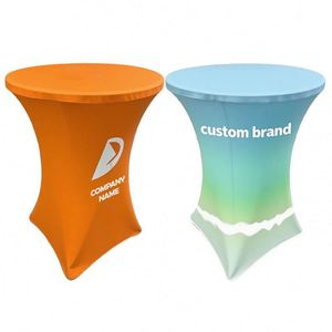 <b>Round</b> Spandex Polyester Stretch <b>Table</b> <b>Cloths</b> for Wedding <b>Round</b> Cocktail <b>Table</b> <b>Cloth</b> Trade Show Cocktail <b>Table</b> <b>Cloth</b> - Product Image 1