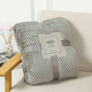 Manta de Invierno Ligera de Franela de Terciopelo de Color Sólido, Diseño a Cuadros de Piña, 45x65cm, Simplicidad Moderna - Product Image 6