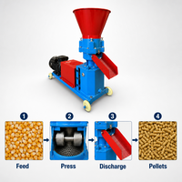 Nouvelle machine à granulés d'aliments pour animaux en acier inoxydable 350-20, 300 kg/h, à matrice plate, pour la fabrication de granulés de maïs, de paille et de soja