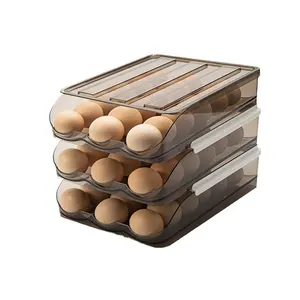 JILEN-пластиковая кухонная коробка для хранения яиц, автоматическая коробка для яиц