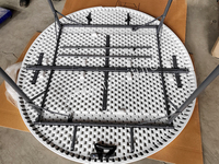Table pliante portable en plastique - Tables pliantes robustes rondes et rectangulaires pour la maison, le camping et les fêtes en plein air