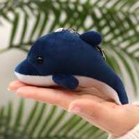 Porte-clés pendentif dauphin en peluche douce et mignonne de 10 cm, avec métal allié et impression numérique – Produit promotionnel pour cadeaux de fêtes