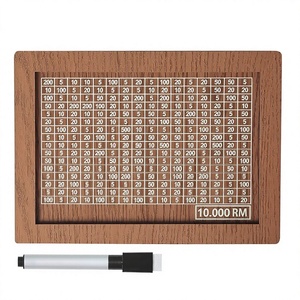 กระปุกออมสินไม้ทรงลูกบาศก์พร้อมตัวนับเงิน พิมพ์ลาย UV แบบ DIY ดอลลาร์ วินเทจ ของตกแต่งโต๊ะ - Product Image 2