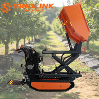 Dumper sur chenilles hydraulique à ciseaux TDH500BF, capacité de charge 500 kg, pour transport en verger, ferme et montagne