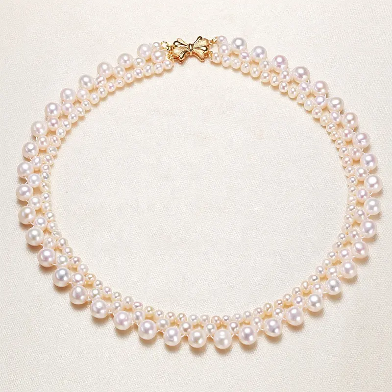 Fashion freshwater pearl necklace multi layer pearl necklace bridal necklace