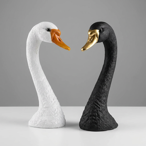 Statua di Cigno Bianco a Grandezza Naturale <span class=keywords><strong>2022</strong></span>, <span class=keywords><strong>Scultura</strong></span> Ecologica in Fibra di Vetro per Decorazione di Giardini e Parchi, Materiale in Resina - Product Image 6