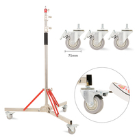 Trépied photo robuste en acier inoxydable avec roues, 3 pieds, système Twist