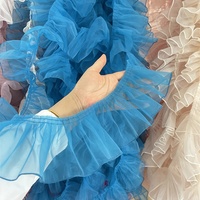 Ruban plissé en organza coloré de 10 cm, bordures à volants, dentelle unie en polyester pour robes, vêtements, jupes, sacs, décorations