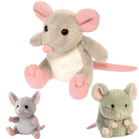 Peluche de souris grise artisanale, jouet en fourrure texturée douce, idéal pour offrir, décoration intérieure, vente en gros