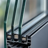 Fenêtre passive en alliage d'aluminium à triple vitrage à rupture de pont thermique, vérifiée pour sa performance énergétique et sa résistance au froid, idéale pour les maisons en climat froid