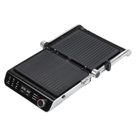 Grille-pain électrique d'intérieur 3-en-1 en acier inoxydable, presse à panini, machine à sandwich, plaques amovibles anti-adhérentes, sans fumée, usage domestique, version US
