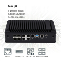 Dispositivo de Red Intel Atom C3000 10G SFP+, Mini PC Barebone con 5 Puertos 2.5G I226-V, Router Firewall para PfSense, OPNsense, ESXi