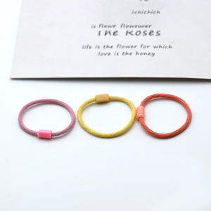 Korean Style <strong>Childrens</strong> Hair <strong>Tie</strong> Thin Elastic Rope Buckle Ponytail Holder Solid Color Daily Use Multicolor 5Pcs - Product Image 4