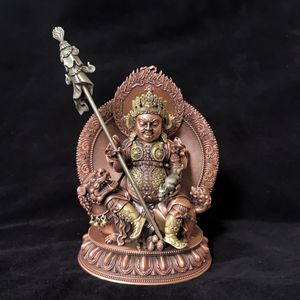 Estatua de Buda Rey del Tesoro - Una pieza decorativa de cobre combinada en tres colores: cobre blanco, cobre morado y cobre. - Product Image 4
