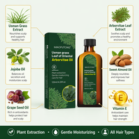 Huile capillaire nourrissante à base de plantes Usman Grass Oriental Arborvitae Leaf pour le soin des cheveux, renforcement du cuir chevelu, 120 ml, OEM ODM