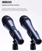 Microphone dynamique filaire à bobine mobile E845 avec réduction du bruit pour les performances sur scène et l'équipement audio