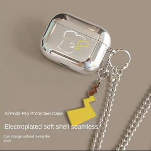 Étui de protection électrolytique souple de dessin animé pour <span class=keywords><strong>Airpods</strong></span> Pro 3e génération et 2e génération pour chaîne d'accessoires de casque Bluetooth - Product Image 2