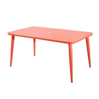 Orange jardin porche café ensemble de salle à manger meubles extérieur Patio Restaurant Table en aluminium et chaises 6 places