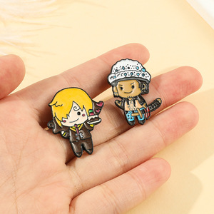 <span class=keywords><strong>Anime</strong></span> spille graziose vignette Luffy spille in smalto per risvolto per bambini abbigliamento regalo cappello abito gioielli ornamento per feste accessori per spilla - Product Image 3