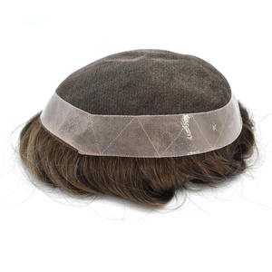 LONGFOR – Système capillaire en PU avec base en dentelle indienne, cheveux Remy de haute qualité pour hommes, lisses, avec dentelle tout autour – Fournisseur de premier plan - Product Image 3