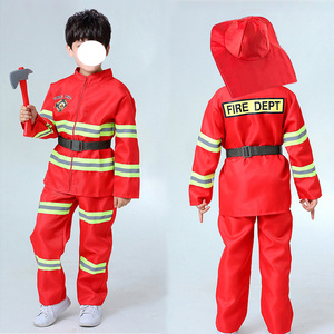 Journée de carrière scolaire <span class=keywords><strong>pompier</strong></span> pour enfants <span class=keywords><strong>tenue</strong></span> de jeu de rôle Cosplay uniforme de <span class=keywords><strong>pompier</strong></span> enfants Costumes de Performance de feu Halloween - Product Image 3