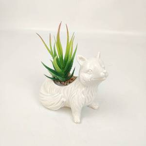 Casa Oficina escritorio decoración de cerámica Fox <span class=keywords><strong>en</strong></span> forma de suculentas maceta jardinera Cactus maceta - Product Image 3