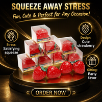 Jouet à presser en TPR Lemax Fraise Maltose - Jouet anti-stress à récupération lente pour jeunes, emballé du Guangdong