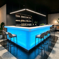Comptoir de bar sur mesure en marbre translucide, vitrine de bar pour pub, restaurant musical
