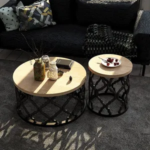 Fashion All-Match Salon Centro Center Coffee Tables Modern Mid-Century Wood And Iron Real Wood Coffee Table