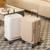 Ensemble de 3 valises de voyage extensibles à ouverture latérale avec serrure à combinaison, bagage cabine à roulettes pivotantes, 3 pièces