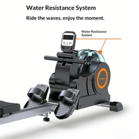 Rameur pliable en acier résistant à l'eau, équipement de fitness multifonctionnel pour la maison avec moniteur numérique pour entraînement cardio