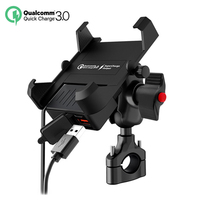 Support de téléphone pour moto en alliage d'aluminium et chargeur mobile pour deux roues