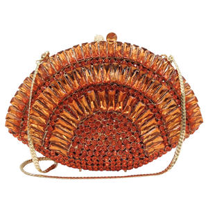 Luxury Evening Cocktail Handbags Fan Shaped Rhinestone Diamond Clutch Prom Banquets Evening Purse - Product Image 2