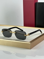 Gafas de Sol Rectangulares Pequeñas Sin Marco con Corte de Diamante de Marca de Lujo 2025, Gafas de Conducir con Protección UV400