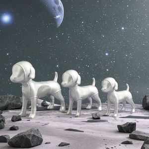 Mannequin chien en fibre de verre <span class=keywords><strong>taille</strong></span> S/M/L, modèle détachable mignon en combinaison spatiale pour présentation de produits pour animaux – Offre Spéciale - Product Image 2