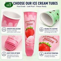VVG Tube à crème glacée personnalisé avec logo, coupe à dessert glacé en papier, OEM pour glacier, marque de gelato, congélateur
