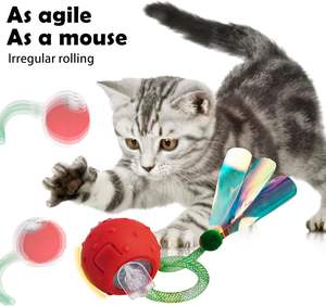 Juguetes interactivos para gatos para interiores, pelota de gato móvil ágil de tercera generación con cola de malla elástica, Gato automático para aburrido - Product Image 2