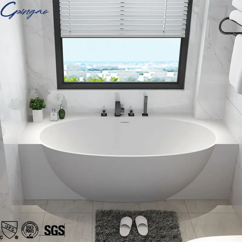 Cpinggao OEM ODM Bathroom Recessed Left Right Drainer Rectangle Black Acrylic Apron Bathtub