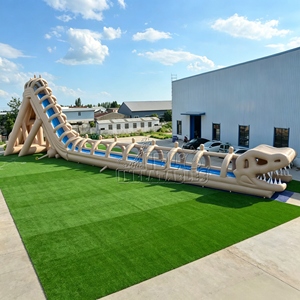 Toboggan <span class=keywords><strong>aquatique</strong></span> gonflable commercial de 65 m avec piscine, toboggan en PVC en forme de squelette de dinosaure, équipement de <span class=keywords><strong>parc</strong></span> <span class=keywords><strong>aquatique</strong></span> gonflable pour la location - Product Image 2