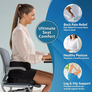 Coussin de siège ergonomique en mousse à mémoire de forme et gel pour le coccyx, écologique, respirant, idéal pour la voiture, le bureau et la maison - Soulagement de la douleur - Product Image 2